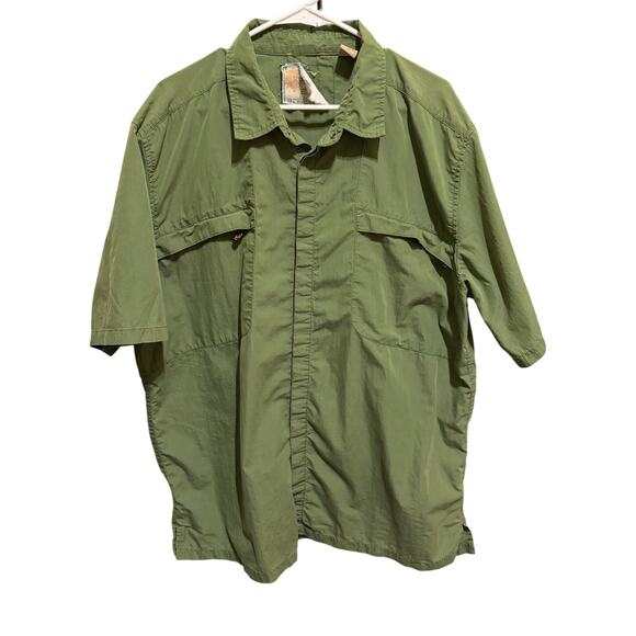 Ruff Hewn Men’s Shirt Sleeve Army Green Button Down Casual Work Shirt XL - Picture 1 of 13